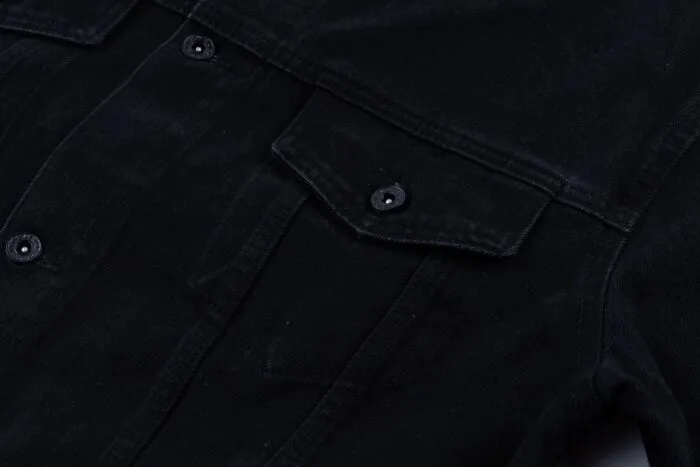 Men's Denim Jacket, Casual Designer Jean Button-Up Outerwear, Fashionable Jacket - Image 9