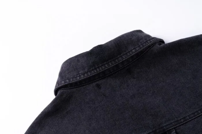 Denim High Quality Designer Baseball Jacket For Men - Image 9